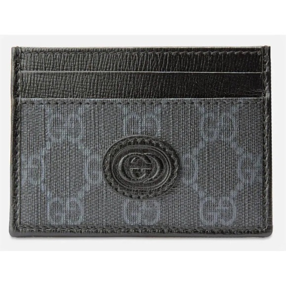 GUCCI 'Black GG Logo' Authentic Leather Canvas Monogram Card Case Wallet **NIB** - Picture 10 of 16